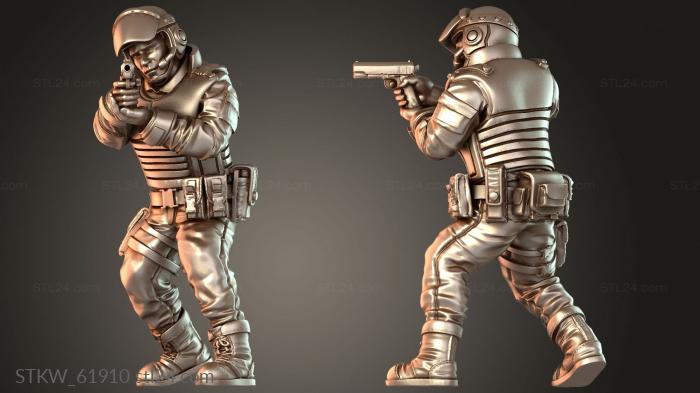 Military figurines (PCPD SOUTHERN POLICE DISTRICT OFFICER B, STKW_61910) 3D models for cnc