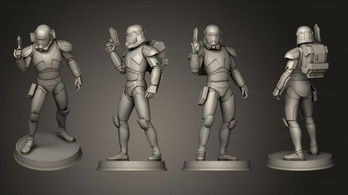Military figurines (FIGURINE HUNTER BAD BATCH POSE 1, STKW_6207) 3D models for cnc