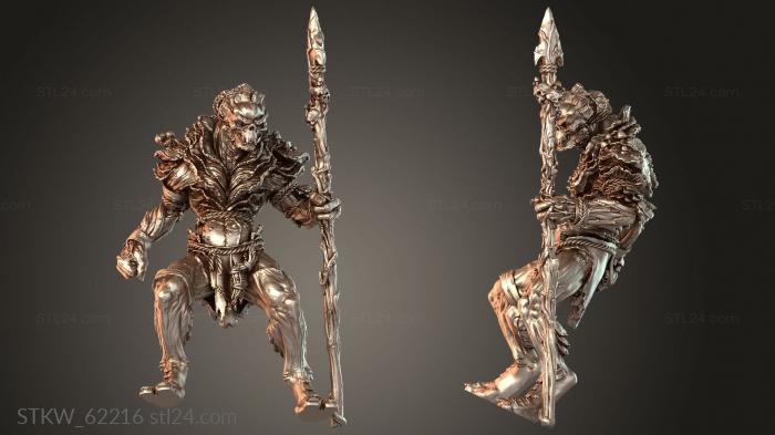 Military figurines (Plague Warriors Spear, STKW_62216) 3D models for cnc