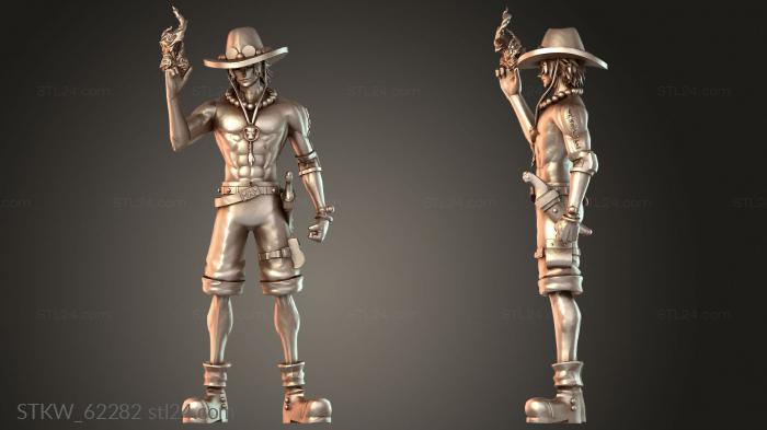 Military figurines (Portgas Ace Hardcore, STKW_62282) 3D models for cnc