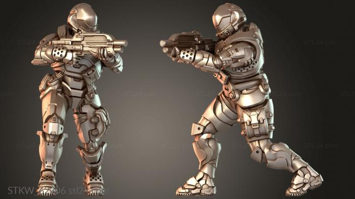 Military figurines (Pose Knightly, STKW_62306) 3D models for cnc