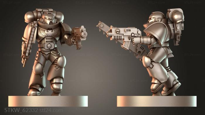 Military figurines (Power Armour Tiny Soldier Leader, STKW_62332) 3D models for cnc