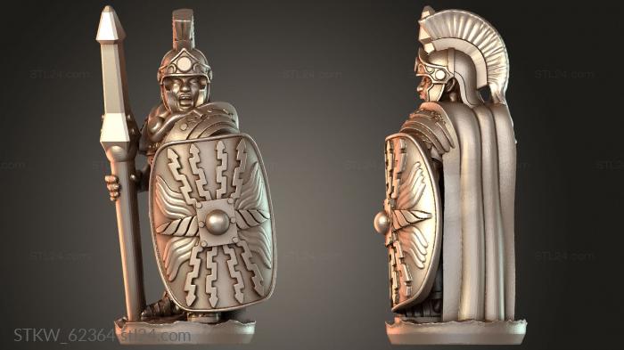 Military figurines (Preatorian Guard Watchful, STKW_62364) 3D models for cnc