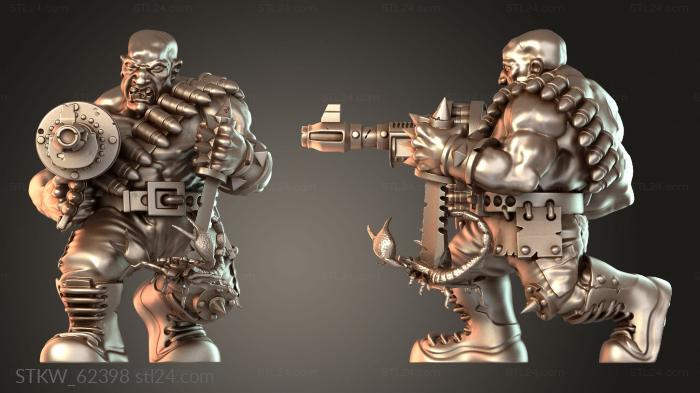 Military figurines (PREDATOR Ogryn Squad Mac, STKW_62398) 3D models for cnc