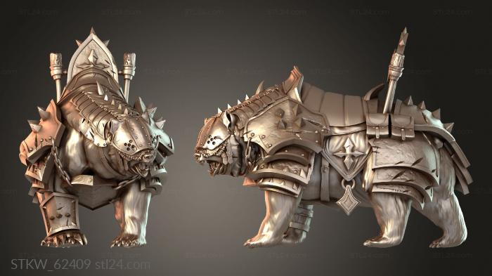 Military figurines (Priest Bear Armor, STKW_62409) 3D models for cnc