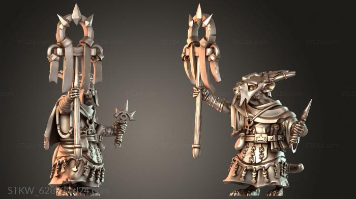 Military figurines (Ratmen Bed Platform Priest Male, STKW_62892) 3D models for cnc