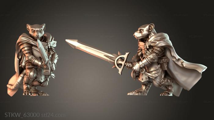 Military figurines (Ratmen Veterans Sword Veteran, STKW_63000) 3D models for cnc
