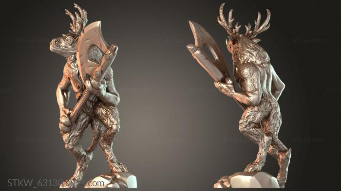 Military figurines (Reindeer Minotaur Brave, STKW_63130) 3D models for cnc