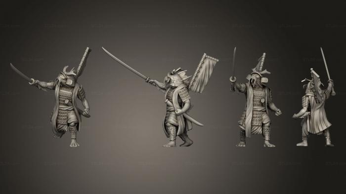 Military figurines (Fish Folk Koi Tribe Samurai, STKW_6321) 3D models for cnc