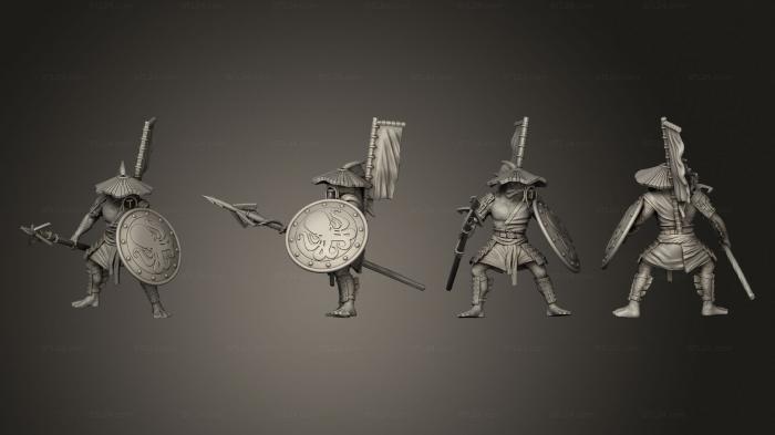 Military figurines (Fish Folk Koi Tribe Warrior, STKW_6323) 3D models for cnc