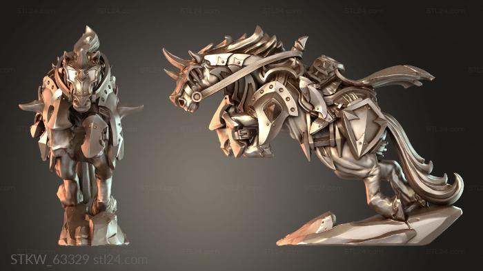 Military figurines (Rider War Stallion Horse, STKW_63329) 3D models for cnc