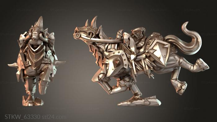 Military figurines (Rider War Stallion Horse Elite, STKW_63330) 3D models for cnc
