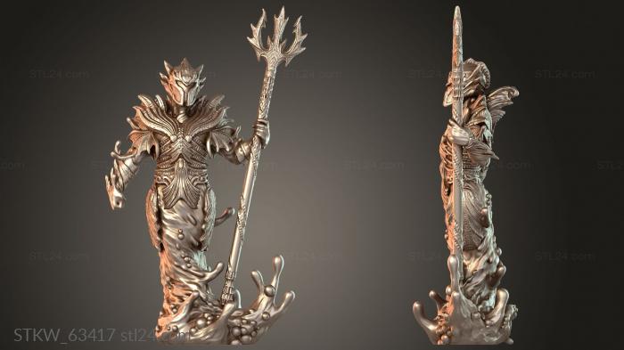 Military figurines (Rise the Shark God Water Elemental, STKW_63417) 3D models for cnc