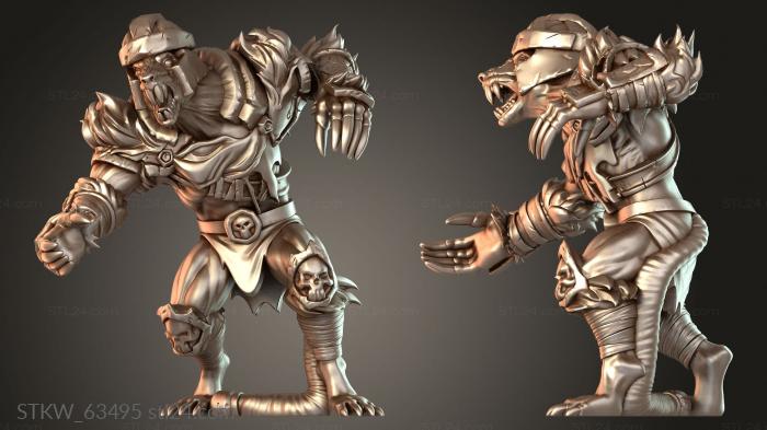 Military figurines (Rodents Ratman Grim, STKW_63495) 3D models for cnc