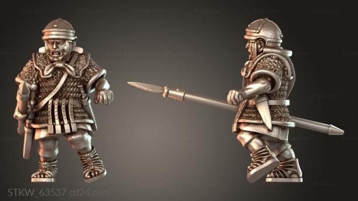 Military figurines (ROMAN SPEAR Infantry, STKW_63537) 3D models for cnc