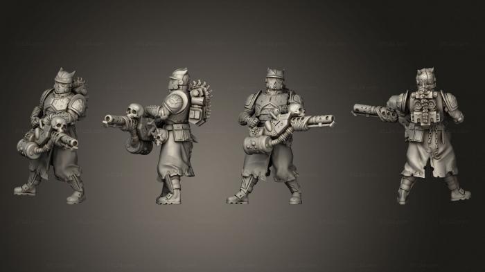 Military figurines (Flamethrower ist Cult Guard, STKW_6355) 3D models for cnc
