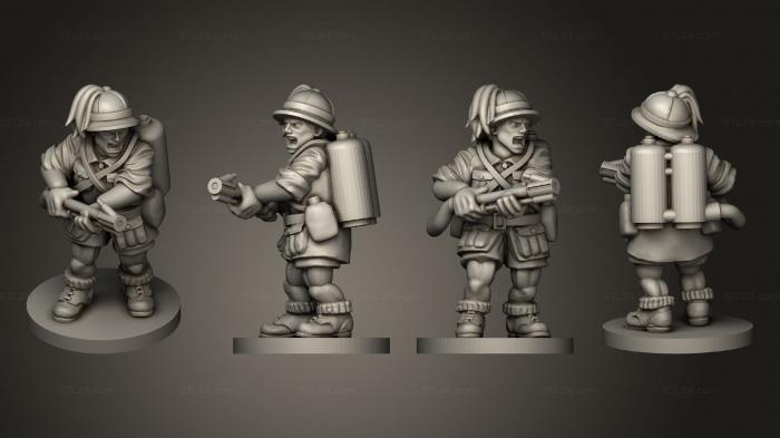 Military figurines (FLAMETHROWER ITA A BASE, STKW_6357) 3D models for cnc