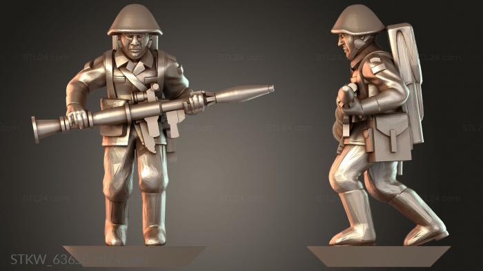Military figurines (Running RPG Infantry, STKW_63658) 3D models for cnc