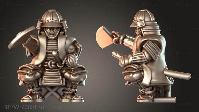 Military figurines (Samurai Warfare Courageous, STKW_63801) 3D models for cnc