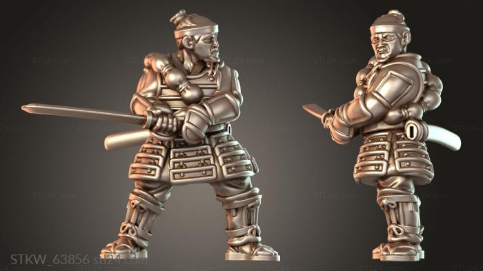 Military figurines (Samurai Warfare ASHIGARU SWORD Fierce, STKW_63856) 3D models for cnc
