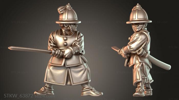 Military figurines (Samurai Warfare Swift, STKW_63872) 3D models for cnc