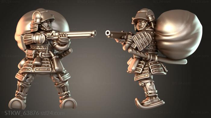 Military figurines (Samurai Warfare Bold Guard, STKW_63876) 3D models for cnc
