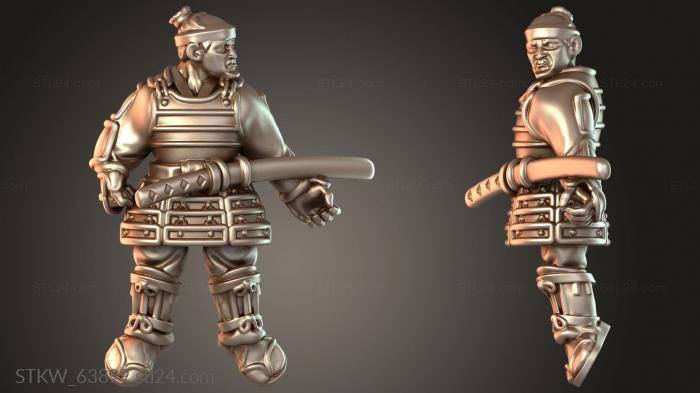 Military figurines (Samurai Warfare CASUALTIES Slain, STKW_63899) 3D models for cnc