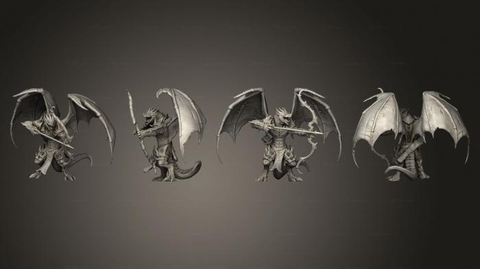 Military figurines (Flying Dragonborn Archer, STKW_6391) 3D models for cnc