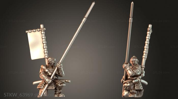 Military figurines (Samurai Warfare Knight Axebearer, STKW_63969) 3D models for cnc