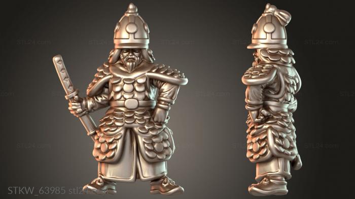 Military figurines (Samurai Warfare Korean Admiral Veteran, STKW_63985) 3D models for cnc