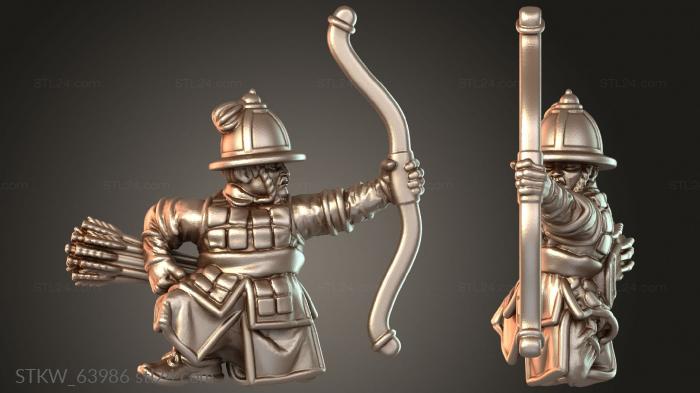 Military figurines (Samurai Warfare Korean Archer, STKW_63986) 3D models for cnc