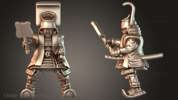 Military figurines (Samurai Warfare Legendary Mounted Hero, STKW_64007) 3D models for cnc