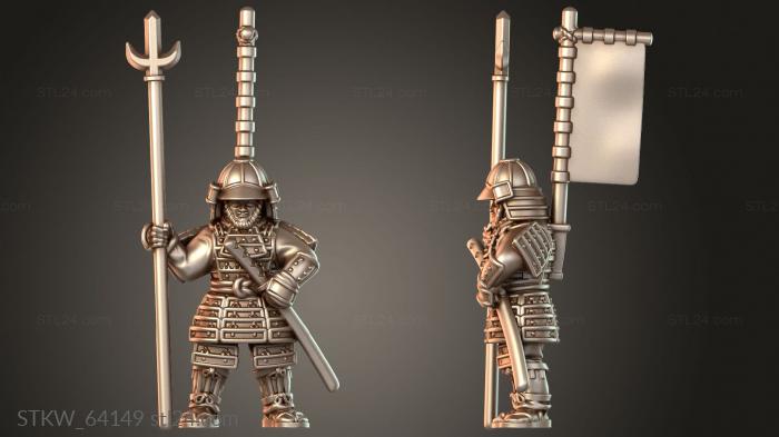 Military figurines (Samurai Warfare Yari Warrior, STKW_64149) 3D models for cnc