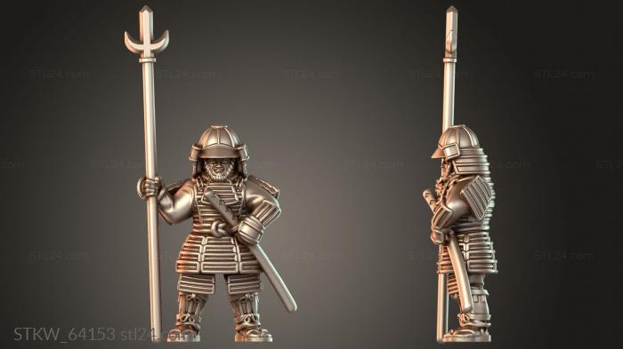 Military figurines (Samurai Warfare Ronin Scout, STKW_64153) 3D models for cnc