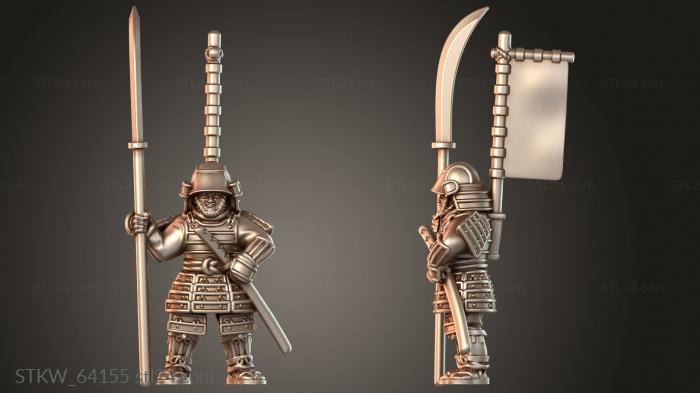 Military figurines (Samurai Warfare Blade, STKW_64155) 3D models for cnc