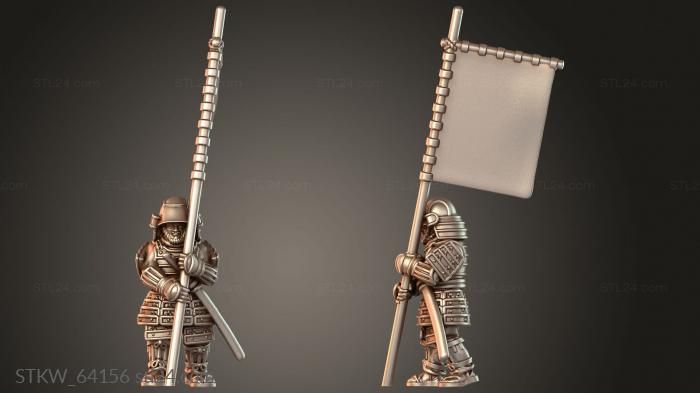 Military figurines (Samurai Warfare Veteran, STKW_64156) 3D models for cnc