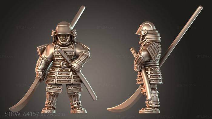 Military figurines (Samurai Warfare, STKW_64157) 3D models for cnc