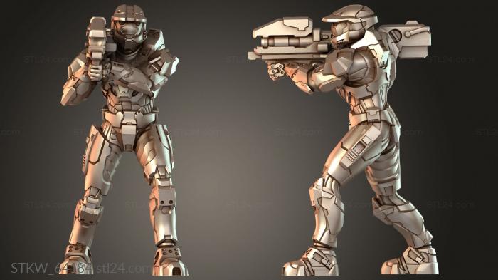Military figurines (San II Assault Rifle, STKW_64184) 3D models for cnc