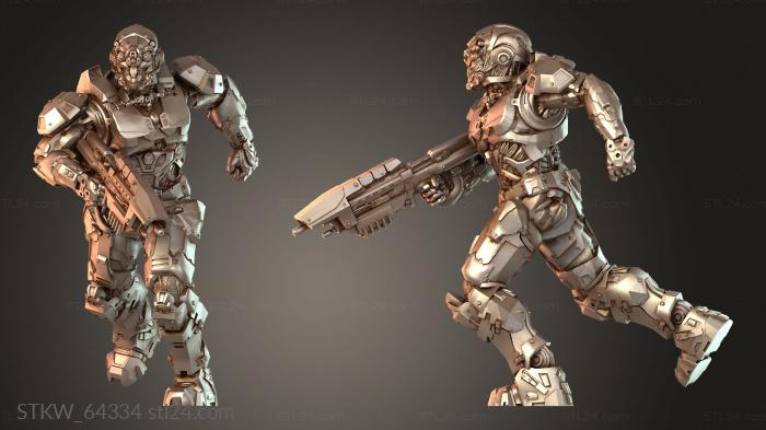 Sci Fi Soldier Running Two