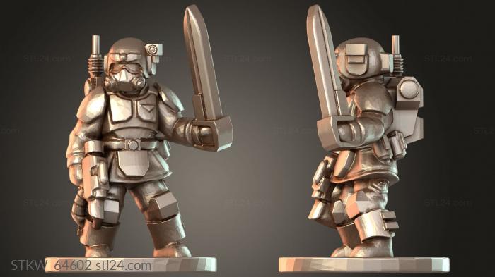 Military figurines (Field Sergeant Unyielding, STKW_64602) 3D models for cnc