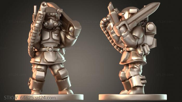 Military figurines (Sergeant Kane, STKW_64625) 3D models for cnc