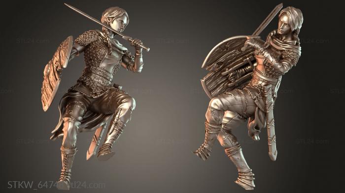 Military figurines (Shield Maiden Freya the Fear, STKW_64748) 3D models for cnc