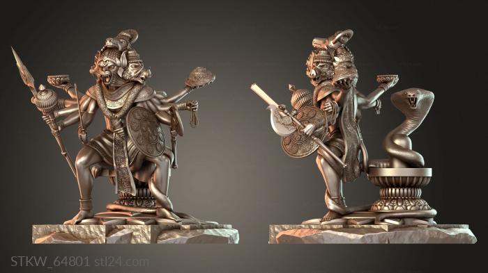 Military figurines (Shri Panchmukhi Hanuman, STKW_64801) 3D models for cnc