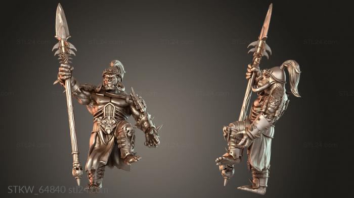 Military figurines (Silverback Hero Gorkul Spear, STKW_64840) 3D models for cnc