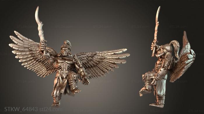 Military figurines (Silverback Hero Gorkul Winged Sword, STKW_64843) 3D models for cnc
