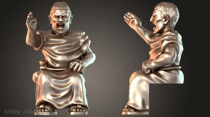 Military figurines (SITTING CIVILIAN, STKW_64868) 3D models for cnc
