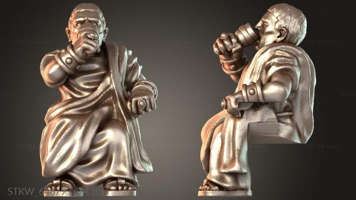 Military figurines (SITTING PRIMUS, STKW_64879) 3D models for cnc