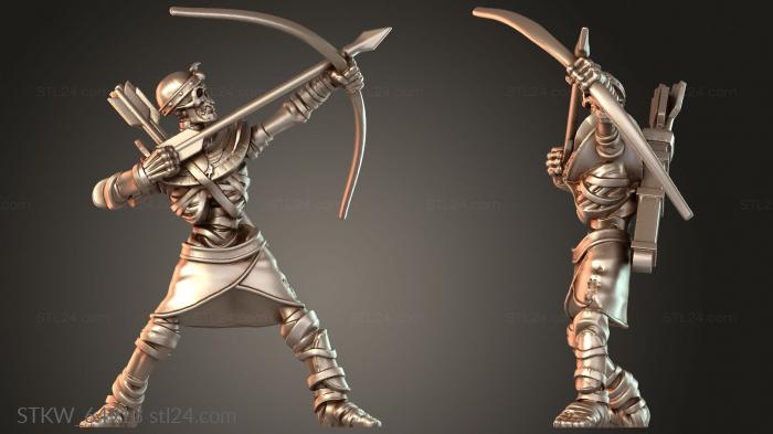 Military figurines (Skeleton Archers Trained, STKW_64913) 3D models for cnc
