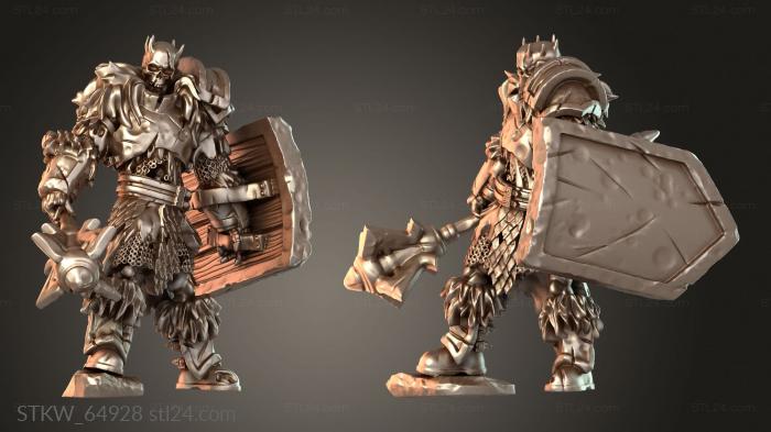 Skeleton Fighter Demon Mace Shield