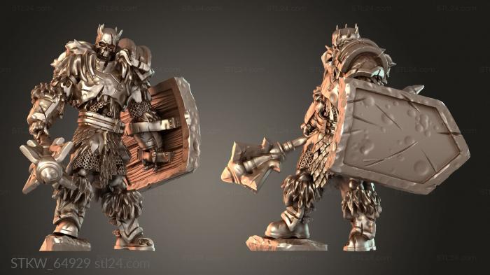 Skeleton Fighter Demon Mace Shield Brave
